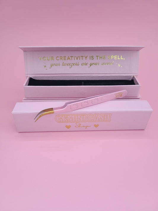 PINK KITTY CURVED ISOLATION TWEEZER