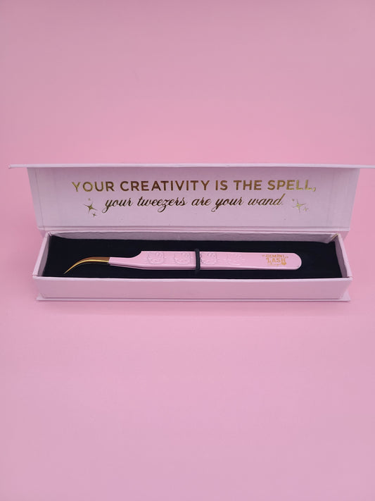 PINK KITTY CURVED ISOLATION TWEEZER